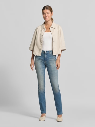 Marc Cain High Waist Slim Fit Jeans mit Label-Patch Jeansblau 1