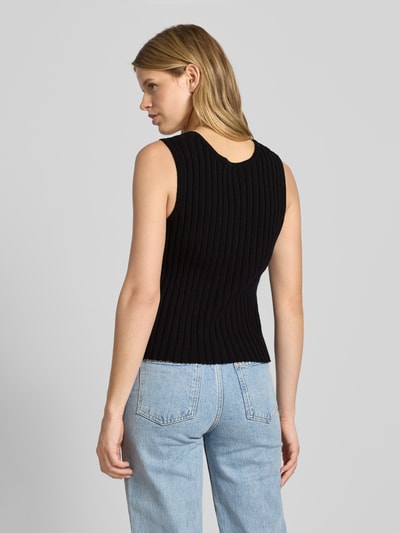 Pieces Top o kroju regular fit z mieszanki bawełny model ‘JOYLYNN’ Czarny 5