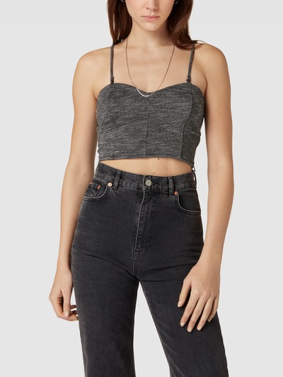 Review Crop Top mit Effektgarn Black 4