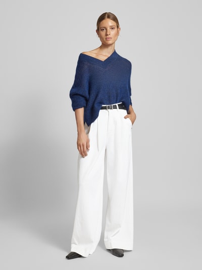 BOSS Wide leg jeans met labeldetail, model 'CENTRAL-PLEAT PALAZO' Offwhite - 1