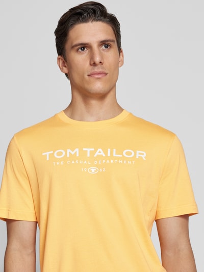 Tom Tailor T-shirt o kroju regular fit z czystej bawełny Morelowy 3