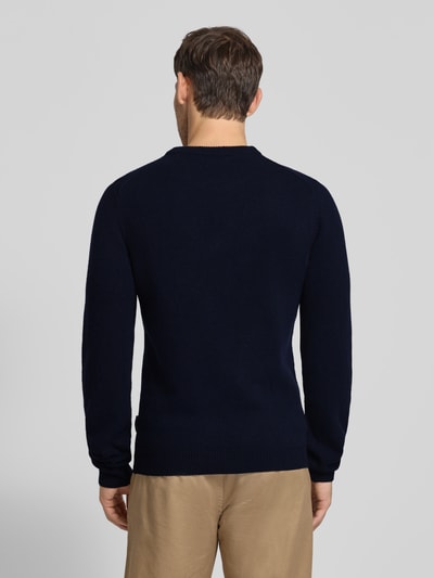 Casual Friday Sweter z dzianiny z mieszanki wełny model ‘KARL’ Granatowy 5