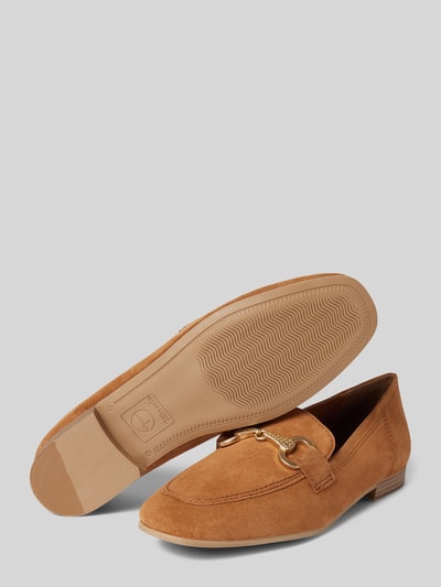 Tamaris Mokasyny typu tassel loafer ze skóry naturalnej Koniakowy 4