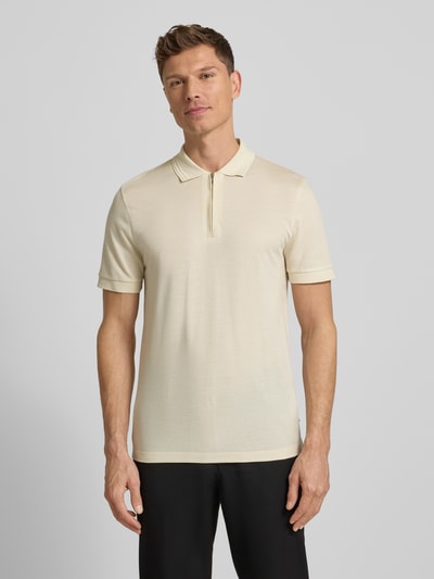 BOSS Koszulka polo o kroju regular fit z mieszanki bawełny i lyocellu model „H-PARAS 70” Złamany biały 4