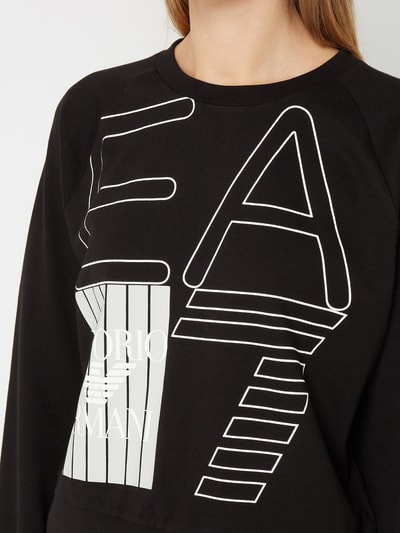 EA7 Emporio Armani Cropped Sweatshirt mit Logo-Print Black 4