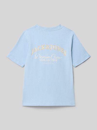 Jack & Jones T-shirt z nadrukiem z logo Błękitny 3
