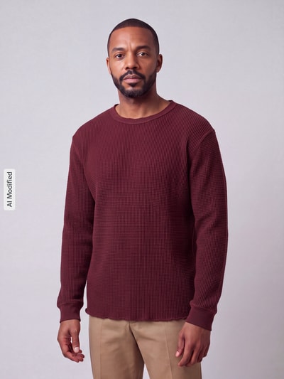 Levi's® Relaxed Fit Langarmshirt aus reiner Baumwolle Bordeaux 4