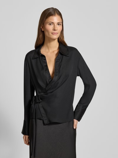 Mango Hemdbluse mit Schnürverschluss Black 4