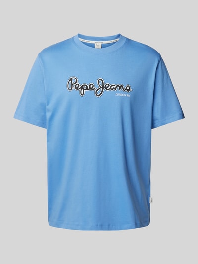 Pepe Jeans T-Shirt mit Label-Print Modell 'DORIAN' Royal 2