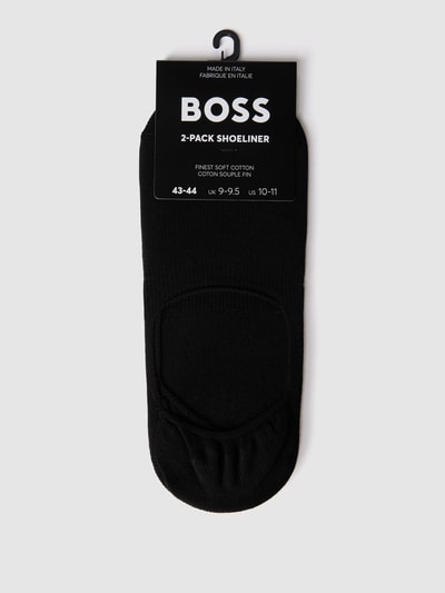 BOSS Füßlinge mit Label-Detail im 2er-Pack Modell 'Uni' Black 3