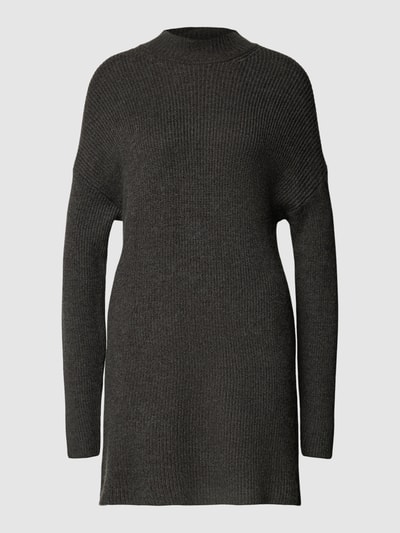 Only Gebreide jurk met turtleneck, model 'KATIA' Antraciet gemêleerd - 2