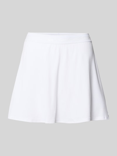 Produktfoto, Eng anliegender Sport Mini-Rock mit Logo Bund von Lacoste Sport, biały, gładka faktura, krój regular fit, mini, piqué, technologia Ultra-Dry