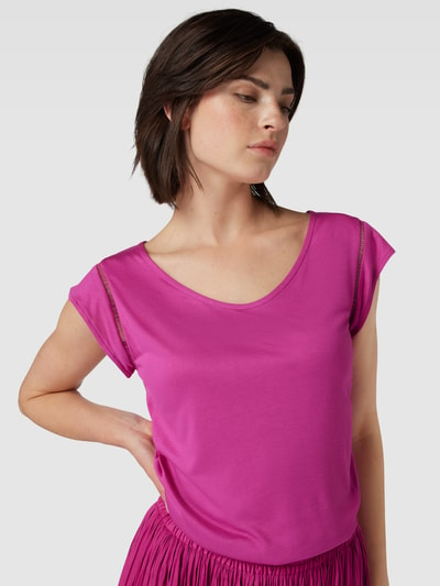 Zero T-Shirt aus Viskose mit U-Ausschnitt Pink 3
