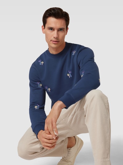 Scotch & Soda Sweatshirt mit Allover-Muster Marine 3