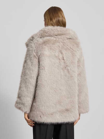 ONLY Regular Fit mantel van imitatiebont met broche model 'ASHIA' Lichtgrijs - 5