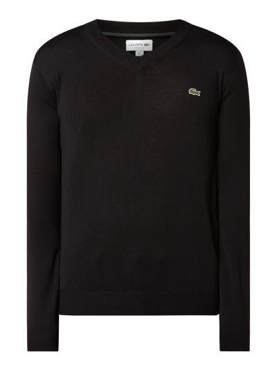 Lacoste Sweter z mieszanki wełny  Czarny 2