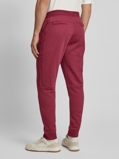 Joy Regular fit sweatpants met tunnelkoord, model 'YASIN' Bordeaux - 5