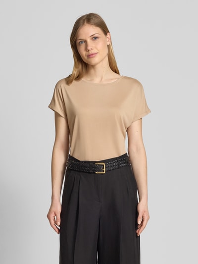 Christian Berg Woman T-shirt z prążkowanym okrągłym dekoltem Piaskowy 4