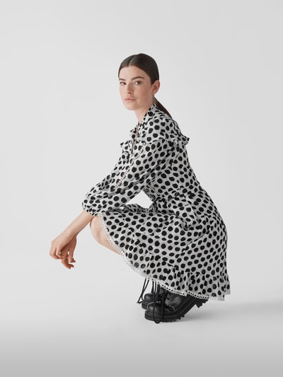 Diane von Furstenberg Knielanges Kleid mit Polka Dots Weiß 3