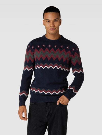 Barbour Strickpullover mit Allover-Muster Marine 4