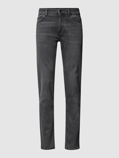 BOSS Regular Fit Jeans mit Stretch-Anteil Modell 'Maine' Anthrazit 2