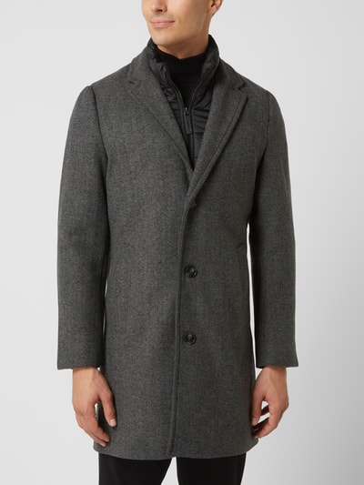 Tom Tailor Mantel mit herausnehmbarem Reißverschluss Modell 'Wool Coat' Dunkelgrau 4