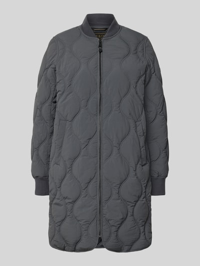 Produktfoto, Steppjacke mit Stehkragen und Wpuszczane kieszenie od Superdry, krój regular fit, szary, stójka, zamek błyskawiczny, Długość tyłu w rozmiarze S: 91 cm, Szerokość ramion w rozmiarze S: 38 cm, Szerokość klatki piersiowej w rozmiarze S: 50 cm, Długość rękawów w rozmiarze S: 63 cm, wyraźna tekstura pikowania