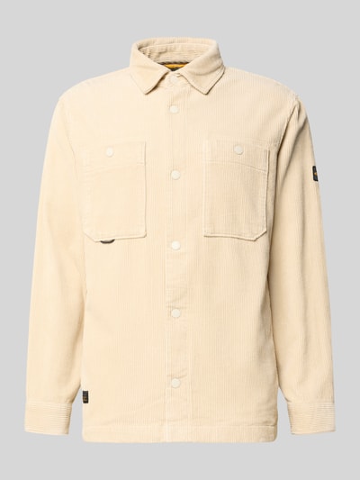 camel active Regular fit vrijetijdsoverhemd in ribcordlook Offwhite gemêleerd - 2