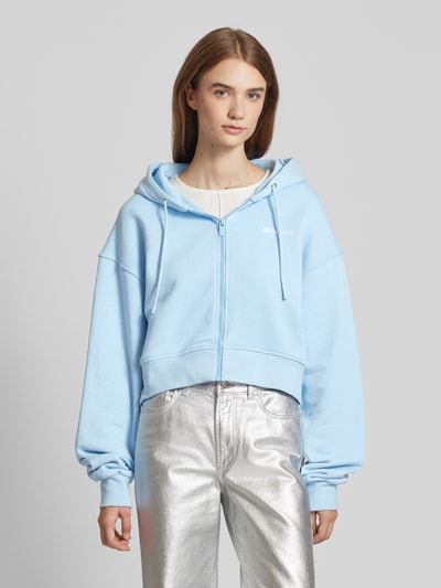 Sixth June Cropped Sweatjacke mit Kapuze Hellblau 4