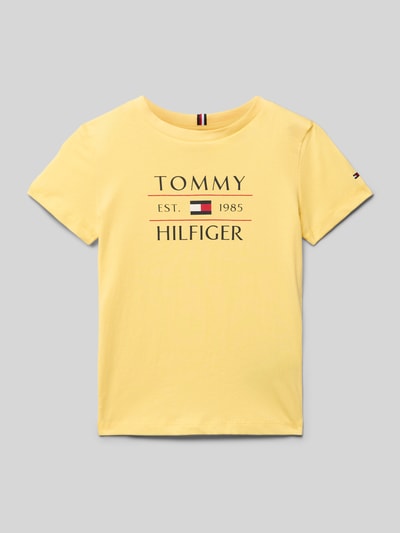 Tommy Hilfiger Kids T-Shirt mit Label-Print Gelb 1