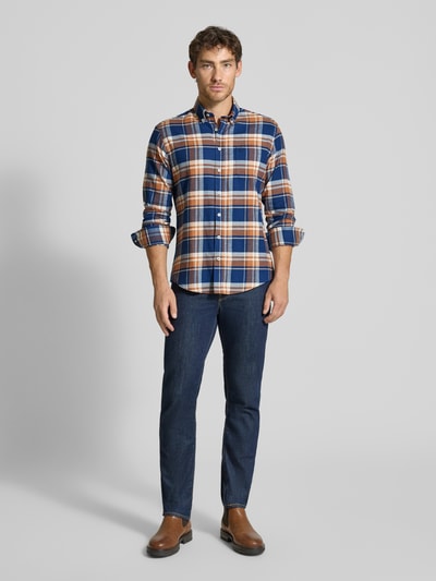 Fynch-Hatton Vrijetijdsoverhemd met knoopsluiting Marineblauw - 1