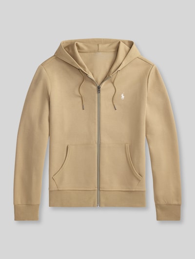 Produktfoto, Regular Fit Sweatjacke aus Baumwoll-Mix von Polo Ralph Lauren, beżowa, klasyczna bluza rozpinana, gładka faktura
