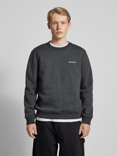 Pepe Jeans Sweatshirt mit Label-Stitching Modell 'DAMIAN' Black 4