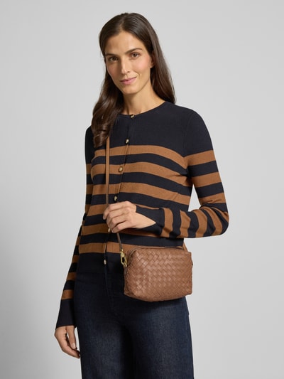 Abro Umhängetasche mit Strukturmuster Modell 'Kaia' Cognac 1