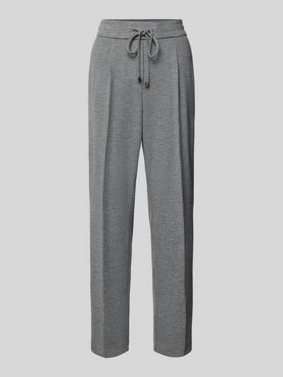 Stehmann Stoffen broek met elastische band, model 'Myriel' Lichtgrijs - 2