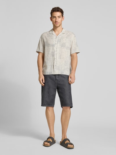 CK Calvin Klein Relaxed Fit Freizeithemd aus Leinen-Lyocell-Mix  Sand 1