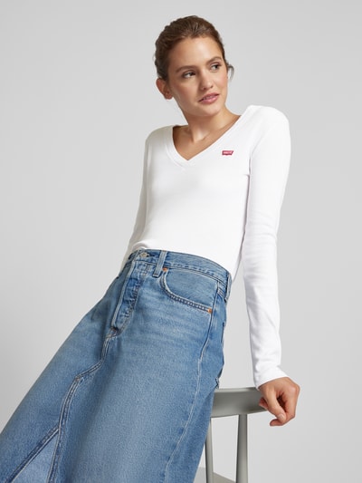 Levi's® Bluzka z długim rękawem z dekoltem w serek Biały 3