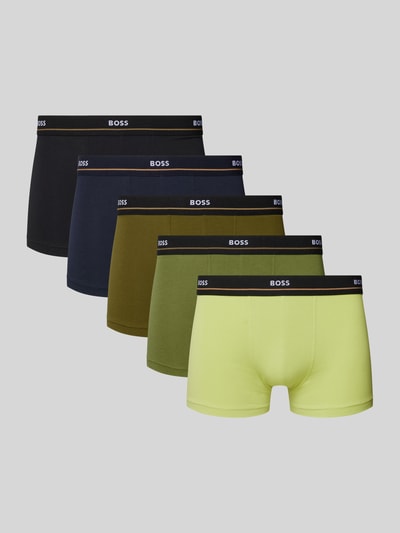 BOSS Boxershort met elastische band met label in een set van 5 stuks Olijfgroen - 1