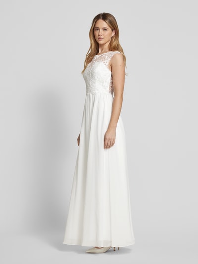 Laona Abendkleid mit Spitzenbesatz Offwhite 1