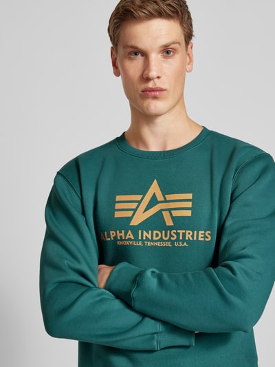 Alpha Industries Sweatshirt met labelprint Petrol - 3