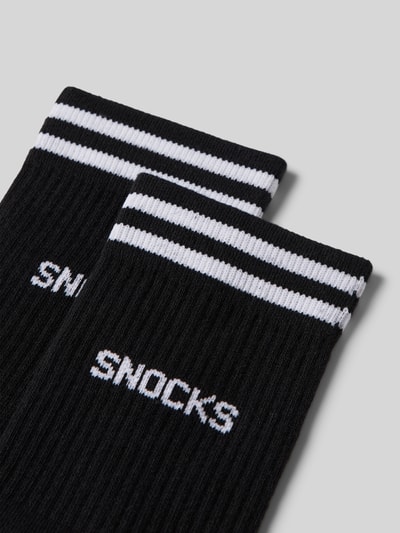 Snocks Socken im unifarbenen Design Modell 'Retro' Black 2