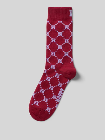 Happy Socks Socken aus Baumwollmix Modell 'Monogram' Bordeaux 1