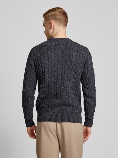 Casual Friday Gebreide pullover met ribboorden, model 'Karl' Marineblauw - 5