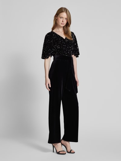 s.Oliver BLACK LABEL Regular Fit Jumpsuit mit Paillettenbesatz Black 1