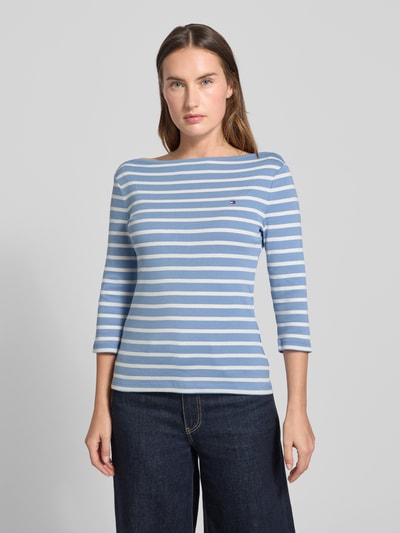 Tommy Hilfiger Slim fit T-shirt van puur katoen Lichtblauw - 4