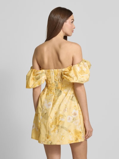 Forever New Körpernahes Cocktailkleid mit Leinen-Anteil Modell 'Jacquie' Hellgelb 5