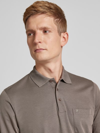 RAGMAN Regular Fit Poloshirt mit Brusttasche Taupe 3