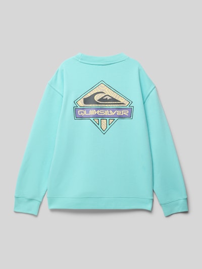 Quiksilver Sweatshirt mit Label-Print und Rundhalsausschnitt Tuerkis 3
