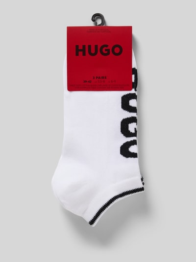 HUGO Sneaker-Socken mit Logo-Print im 3er-Pack Weiss 3