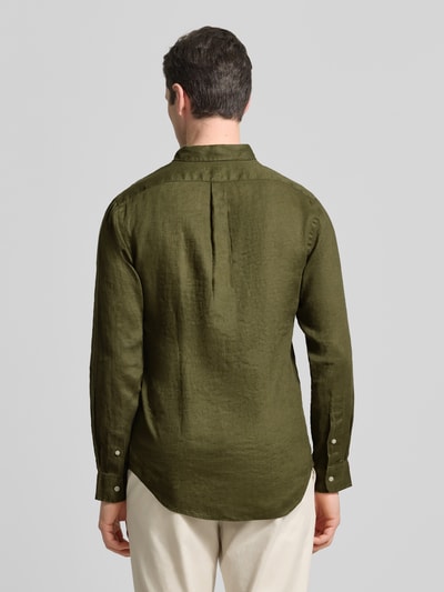 Polo Ralph Lauren Slim Fit Freizeithemd aus reinem Leinen Oliv 5